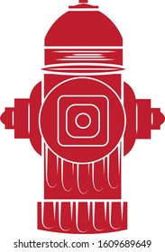 Red Fire Hydrant Isolated Vector