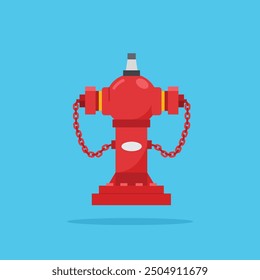 red fire hydrant pillar icon. fire extinguisher equipment illustration. suitable for poster and web icon use