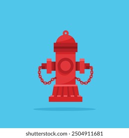 red fire hydrant pillar icon. fire extinguisher equipment illustration. suitable for poster and web icon use