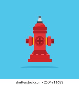 red fire hydrant pillar icon. fire extinguisher equipment illustration. suitable for poster and web icon use