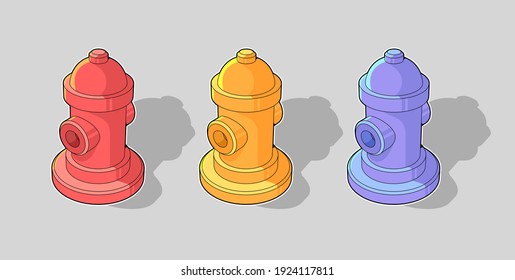 Red fire hydrant pop art style vector illustration. Can be used as icon for apps and print.