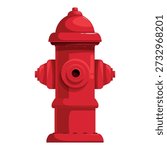 Red fire hydrant ready for use in extinguishing fires and protecting property