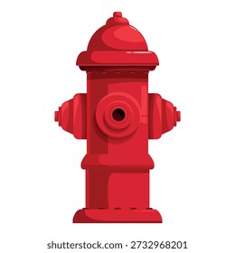 Red fire hydrant ready for use in extinguishing fires and protecting property
