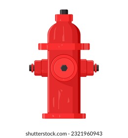 Ilustración realista del hidrante de fuego rojo, aislado en fondo blanco, dispositivo de extinción de incendios, vector