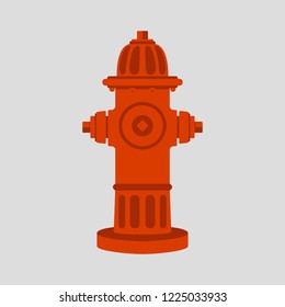  red fire hydrant   vector illustration flat style