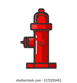 Red fire hydrant.Outline icon.