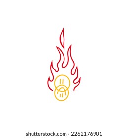 red fire icon illustration vector