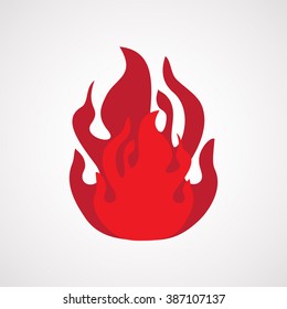 red Fire icon Isolated on White Background