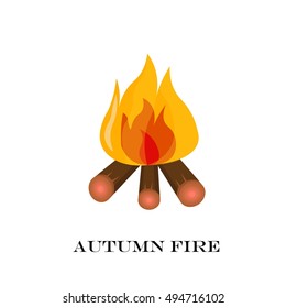 Red Fire icon isolated on background. Modern simple, flat blazing flame sign.