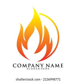 Red fire illustration vector logo
