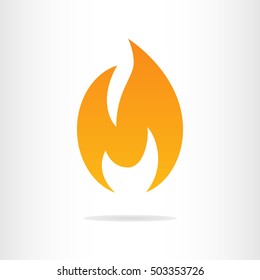 Red fire isolated on background. Fire icon or logo template. Flat icon