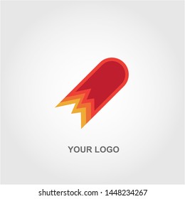 red fire logo. gradation color template design vector