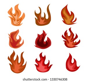 Red fire from logo or icon tranding