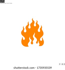 Red fire. Logo. Isolated fire on white background. Vector illustration EPS10