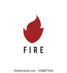 Red fire logo simple design vector
