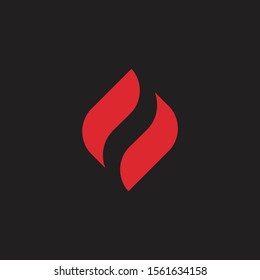 red fire logo with a simple and elegant concept.

