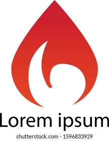 Red Fire Logo Vector Design