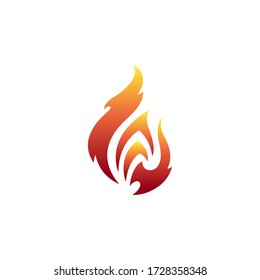 Red Fire Logo, Yellow Fire Logo, Icon In Trendy  Design Vector Eps 10