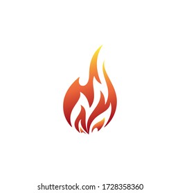 Red Fire Logo, Yellow Fire Logo, Icon In Trendy  Design Vector Eps 10