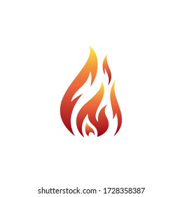 Red Fire Logo, Yellow Fire Logo, Icon In Trendy  Design Vector Eps 10