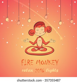 Red Fire New Year Monkey 