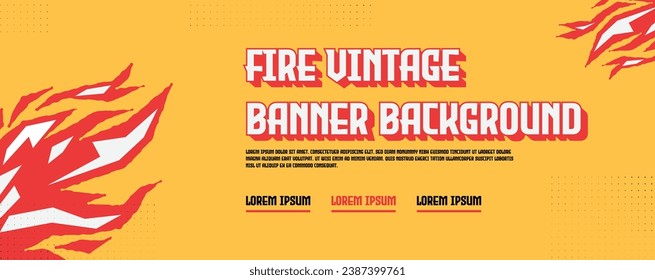 Red fire, old school flame elements, isolated vector illustration