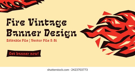 Red fire, old school flame elements, isolated vector illustration