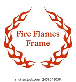 Fuego rojo, marco vectorial en forma de llama de la vieja escuela