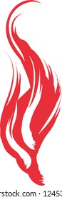 red fire on a white background