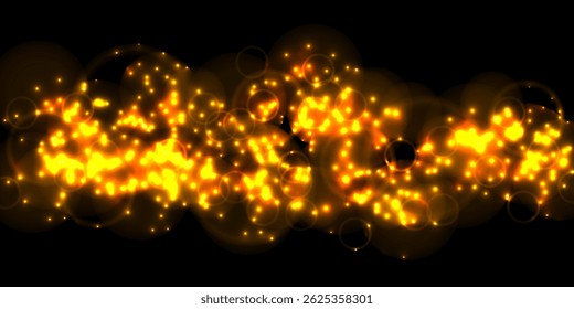 Red and fire orange bokeh on a black background, bokeh abstract background, modern abstract backdrop. Orange Christmas background, Xmas backdrop. Halloween scary concept, Halloween bokeh background.