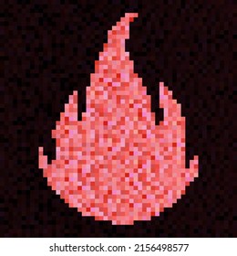 fondo abstracto de arte de píxeles de incendio rojo