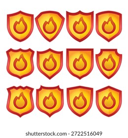 Ilustración vectorial de protección contra incendios roja