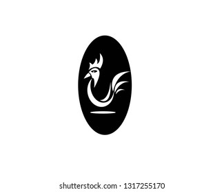 Red fire rooster,chicken,cock,Abstract vector illustration,logo, icon.-Vector

