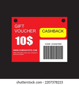 Red fire set of coupon promotion sale for website, internet ads, social media or coupon. Cashback coupon discount 10$. Coupon discount with vector illustration