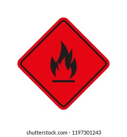 Red fire sign on white vector