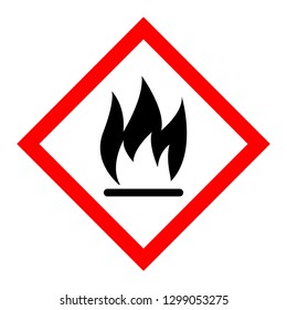 Red fire sign on white background, fire hazard, vector