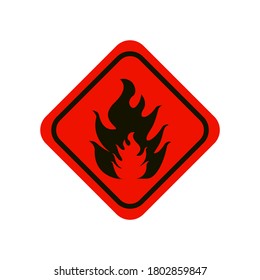 Red fire sign on white background,vector