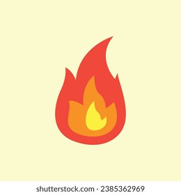 Red Fire Simple Vector Illustration
