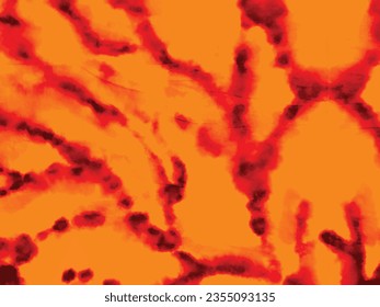 Red Fire Texture. Psychedelic Devilish Tie Dye. Tie Die Hell Pattern. Red Fire Background. Tiedye Orange Batik. Red Vector Tye Dye Fire. Red Vector Tie Die. Vector Acid Tie Dye. Horror Dyed Background