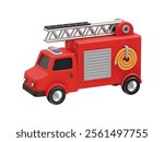 Red Fire Truck 3D Icon illustration 3d render