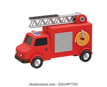 Red Fire Truck 3D Icon illustration 3d render