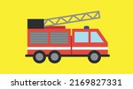 Red fire truck with an arrow