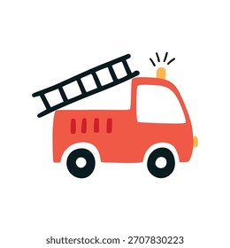Red fire truck emergency vector illustration