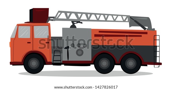 Red fire truck emergency vehicle for the\
rescue operations