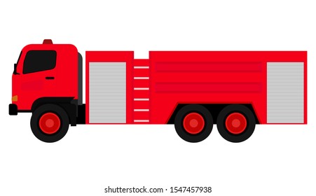 Red fire truck White background.
