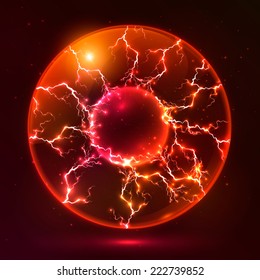 Red fire vector plasma ball