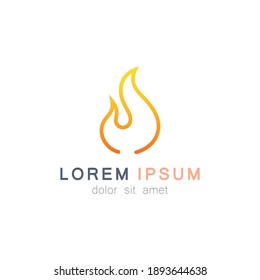 Red Fire, Yellow Fire Logo, Icon In Trendy Design Vector