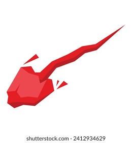 Icono del lanzador de armas de fuego rojo vector isométrico. Armamento cósmico. Rayos de energía