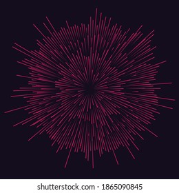 red fireburst over black background