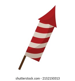 diseño de petardo rojo sobre blanco
